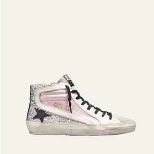 Golden Goose Glitter Mid-Top Slide Sneakers